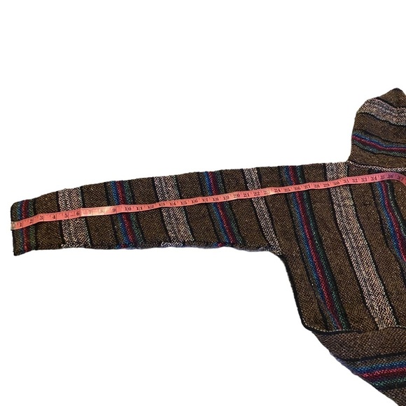 Vintage 1990s Centro Cobijero De Mexico Rasta Blanket Knit Hoodie‎ - Picture 7 of 10